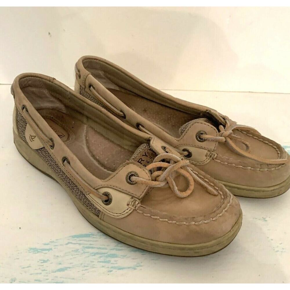 7.5M Sperry Top-Siders Angelfish Women's Linen Oat Boat Shoes 9102047